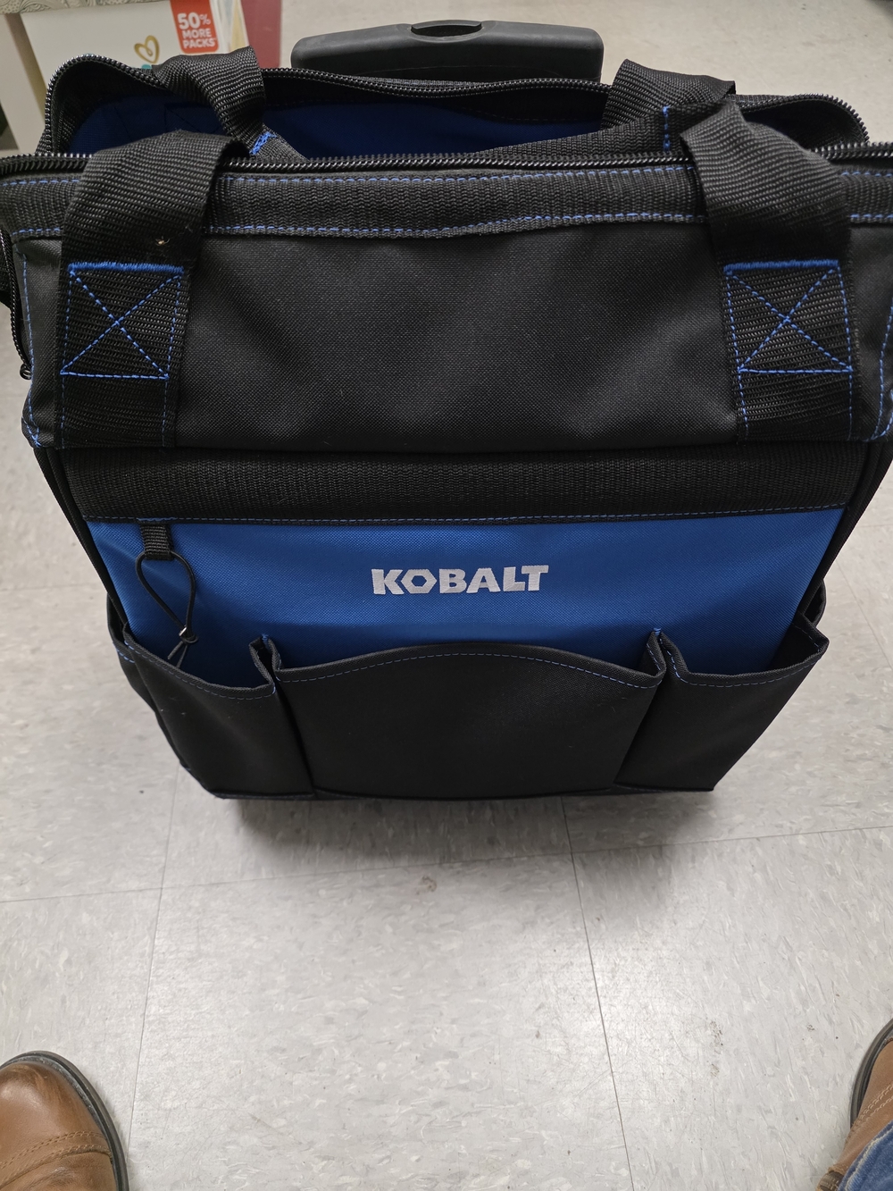 Blue and Black Tool Tote Bag With Wheels And Handle Kobalt Brand
